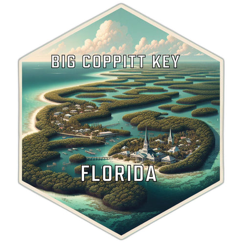 Big Coppitt Key Florida Souvenir Travel Destination Die Cut Hexagon Fridge Magnet 6-Inch