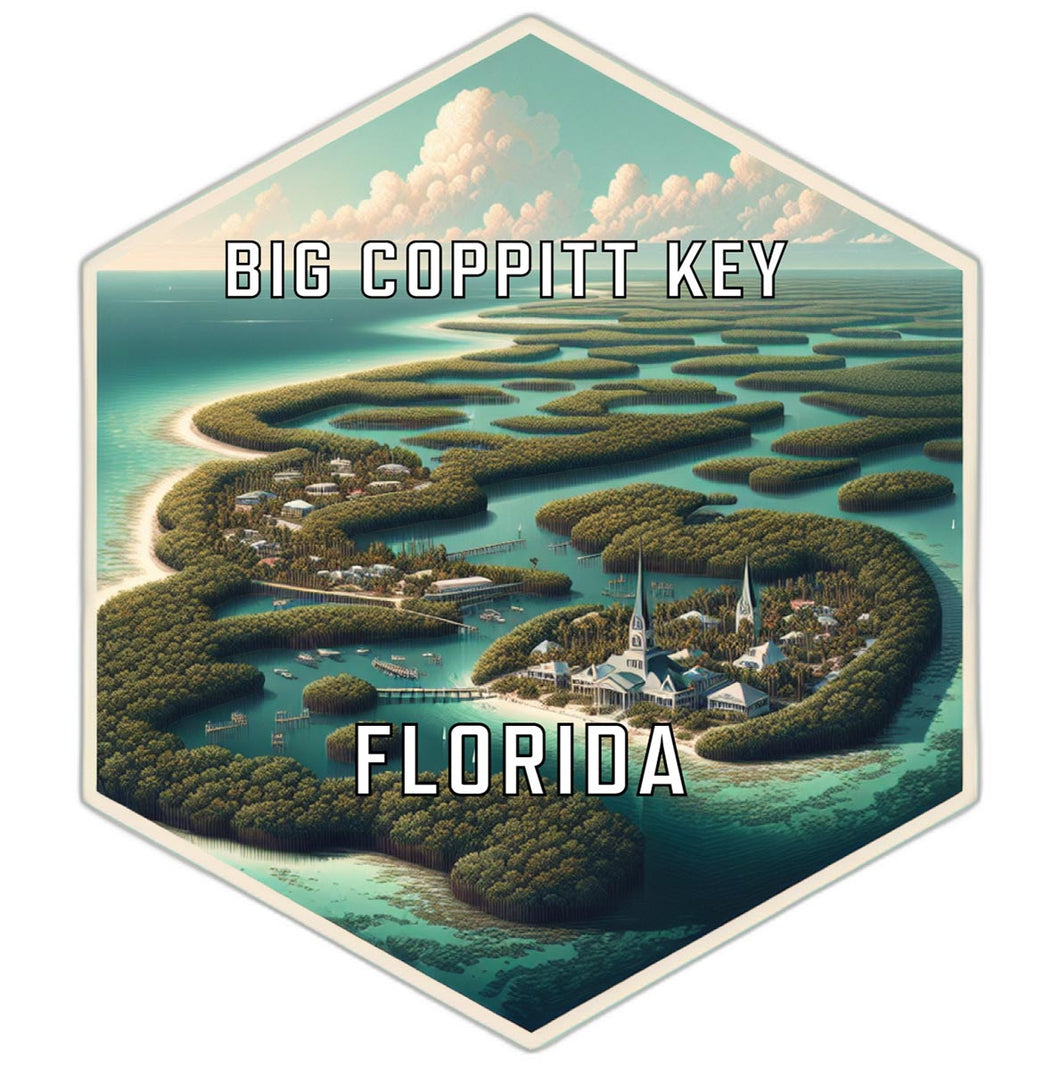 Big Coppitt Key Florida Souvenir Travel Destination Die Cut Hexagon Fridge Magnet 6-Inch