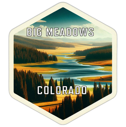 Big Meadows Colorado Souvenir Travel Destination Die Cut Hexagon Fridge Magnet 2-Inch