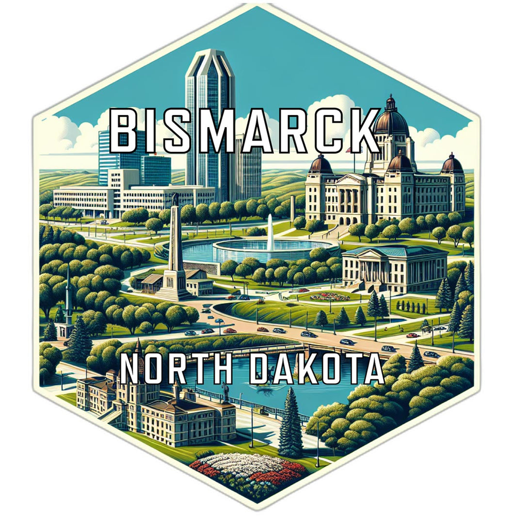Bismarck North Dakota Travel Destination Souvenir Vinyl Decal Sticker 2-Inch