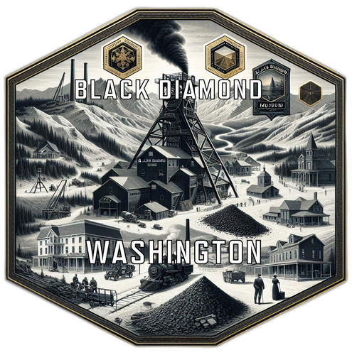 Black Diamond Washington Souvenir Travel Destination Die Cut Hexagon Fridge Magnet 2-Inch