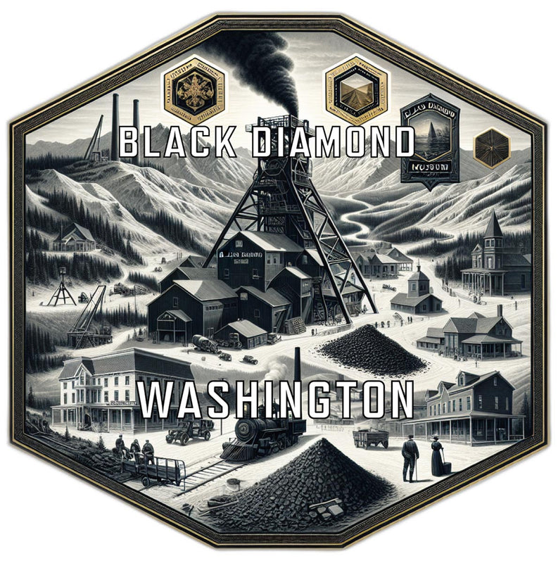 Black Diamond Washington Souvenir Travel Destination Die Cut Hexagon Fridge Magnet 2-Inch