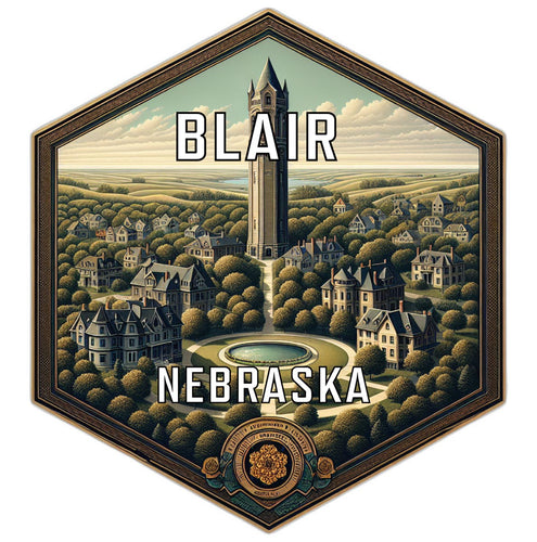 Blair Nebraska Travel Destination Souvenir Vinyl Decal Sticker 4-Inch