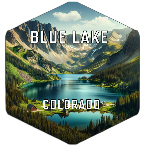 Blue Lake Colorado Souvenir Travel Destination Die Cut Hexagon Fridge Magnet 2-Inch