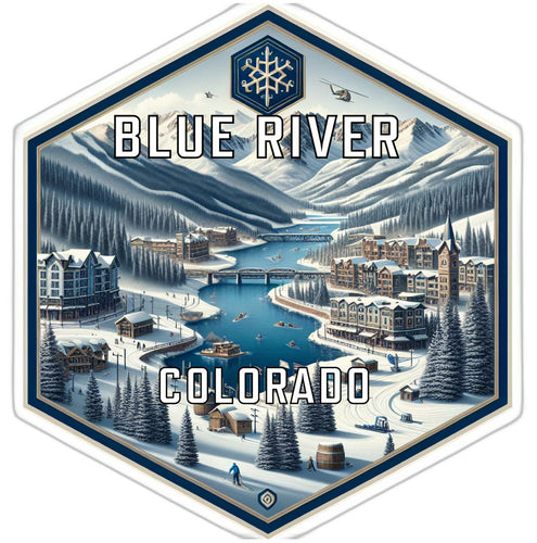 Blue River Colorado Souvenir Travel Destination Die Cut Hexagon Fridge Magnet 2-Inch