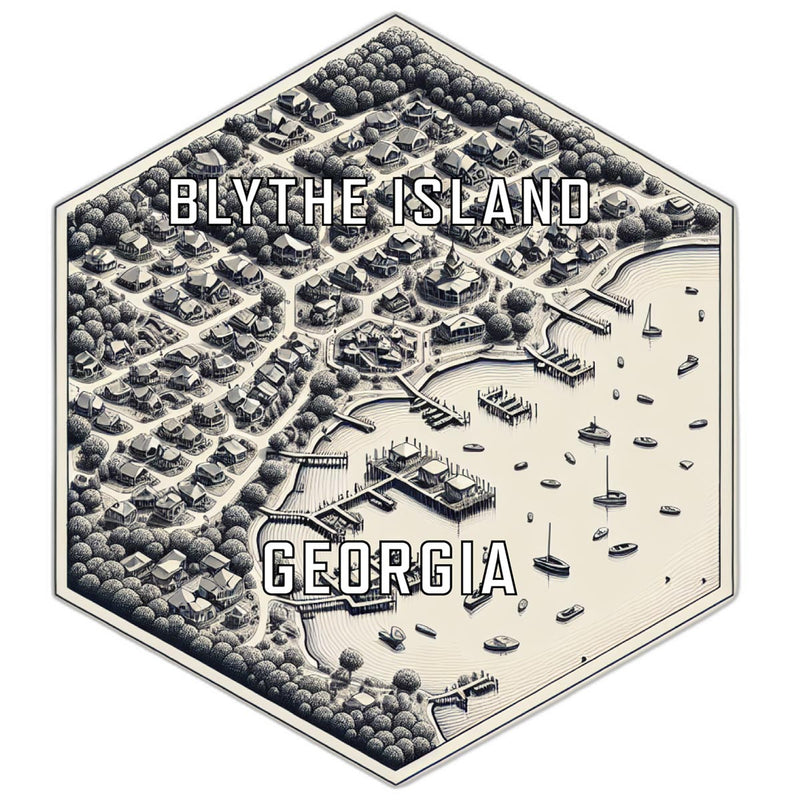Blythe Island Georgia Souvenir Travel Destination Die Cut Hexagon Fridge Magnet 6-Inch