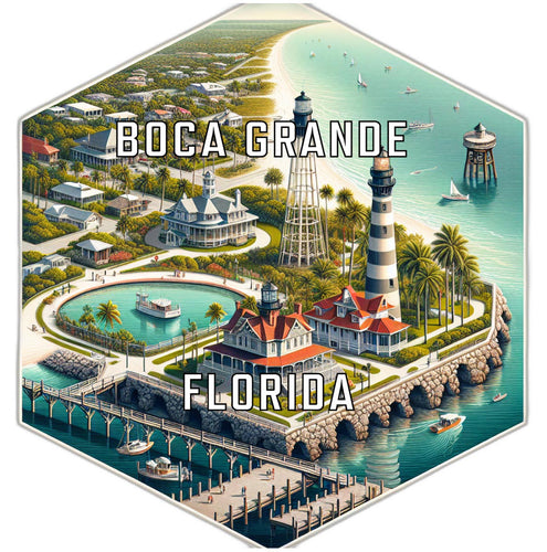 Boca Grande Florida Travel Destination Souvenir Vinyl Decal Sticker 2-Inch