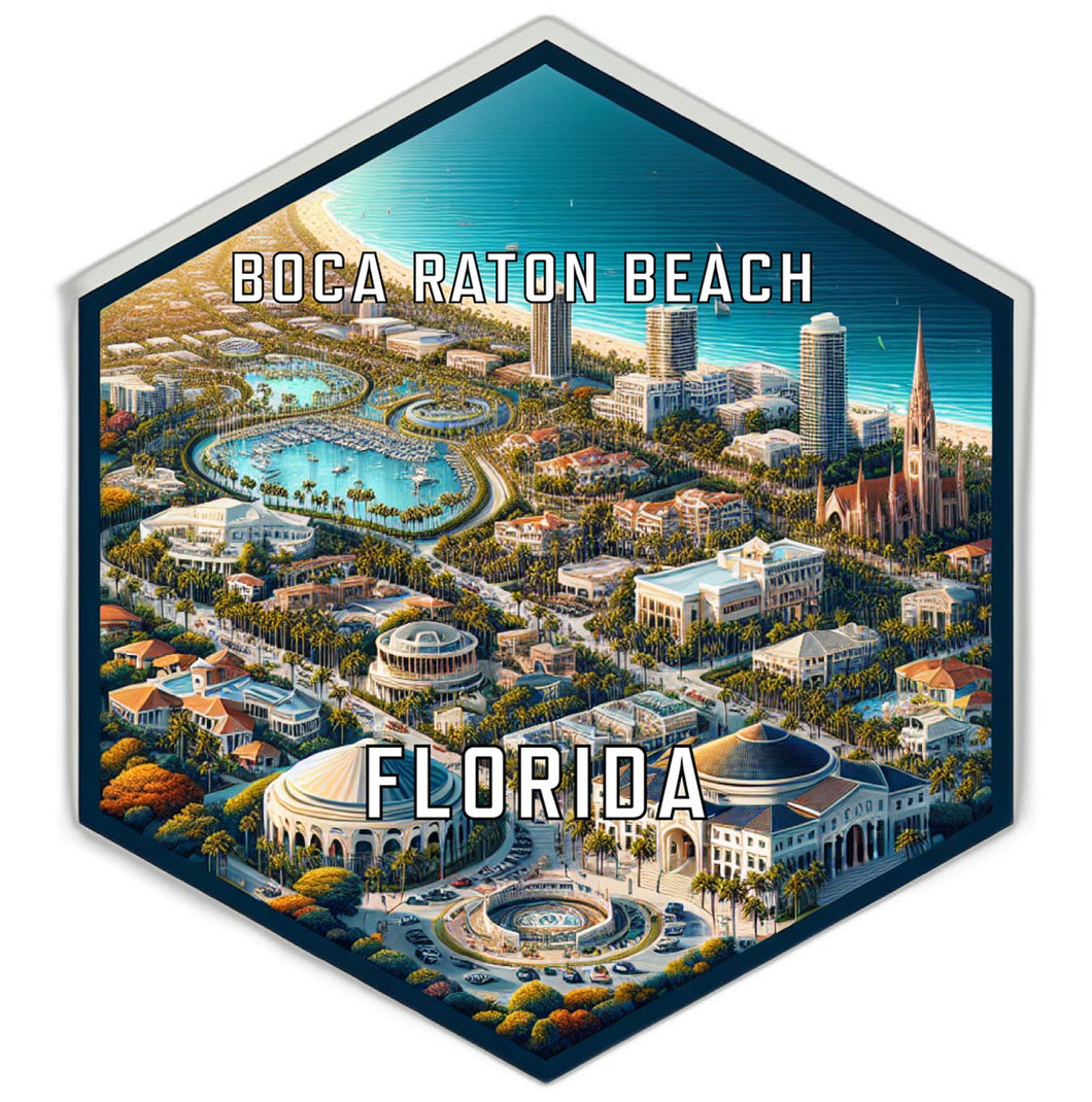 Boca Raton Beach Florida Travel Destination Souvenir Vinyl Decal Sticker 2-Inch