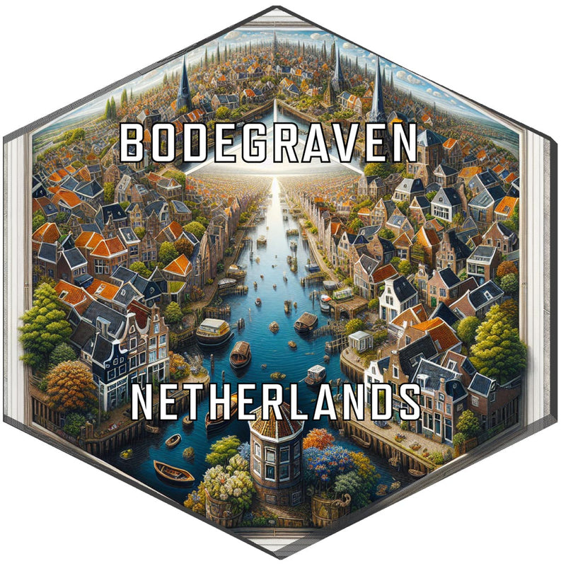 Bodegraven Netherlands Souvenir Travel Destination Die Cut Hexagon Fridge Magnet 2-Inch