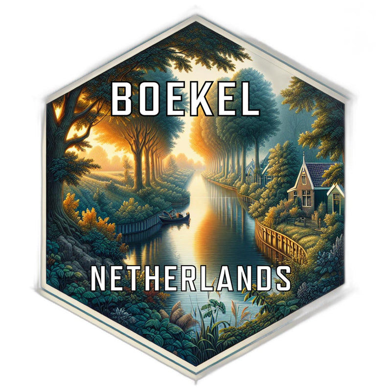 Boekel Netherlands Souvenir Travel Destination Die Cut Hexagon Fridge Magnet 6-Inch