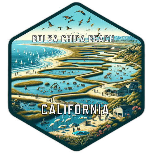 Bolsa Chica Beach California Travel Destination Souvenir Vinyl Decal Sticker 2-Inch