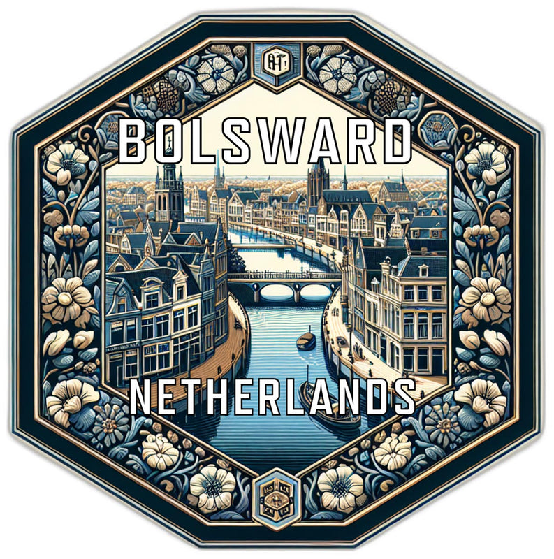 Bolsward Netherlands Souvenir Travel Destination Die Cut Hexagon Fridge Magnet 6-Inch