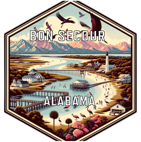 Bon Secour Alabama Travel Destination Souvenir Vinyl Decal Sticker 6-Inch