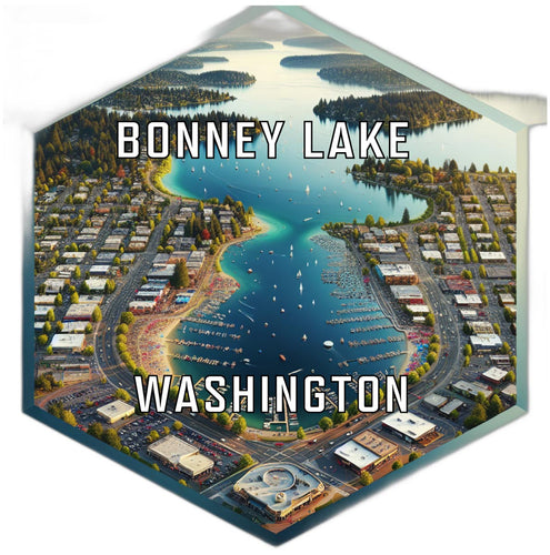 Bonney Lake Washington Souvenir Travel Destination Die Cut Hexagon Fridge Magnet 2-Inch