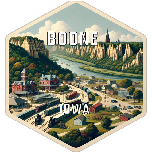 Boone Iowa Travel Destination Souvenir Vinyl Decal Sticker 4-Inch