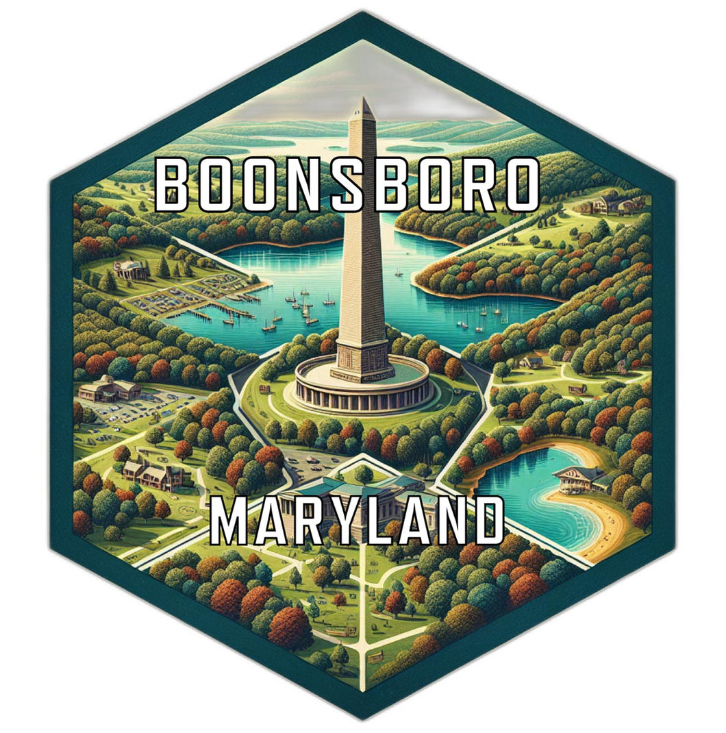 Boonsboro Maryland Souvenir Travel Destination Die Cut Hexagon Fridge Magnet 2-Inch