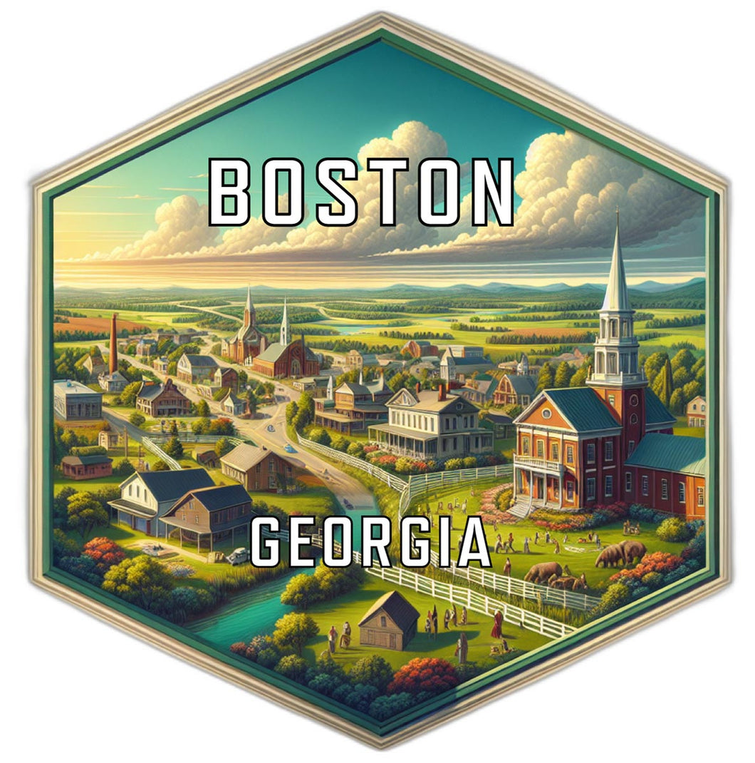 Boston Georgia Travel Destination Souvenir Vinyl Decal Sticker 4-Inch