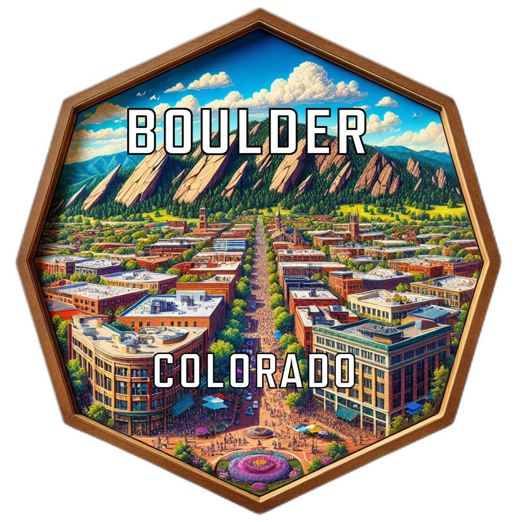 Boulder Colorado Travel Destination Souvenir Vinyl Decal Sticker 4-Inch