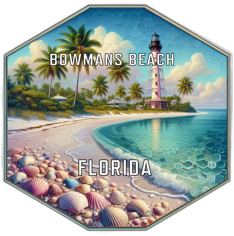 Bowman S Beach Florida Souvenir Travel Destination Die Cut Hexagon Fridge Magnet 2-Inch