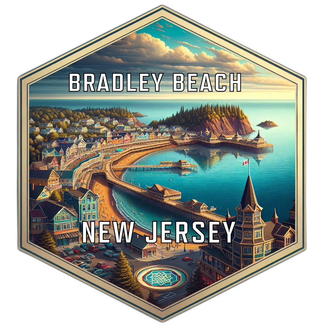 Bradley Beach New Jersey Travel Destination Souvenir Vinyl Decal Sticker 2-Inch