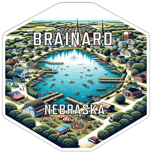 Brainard Nebraska Travel Destination Souvenir Vinyl Decal Sticker 2-Inch