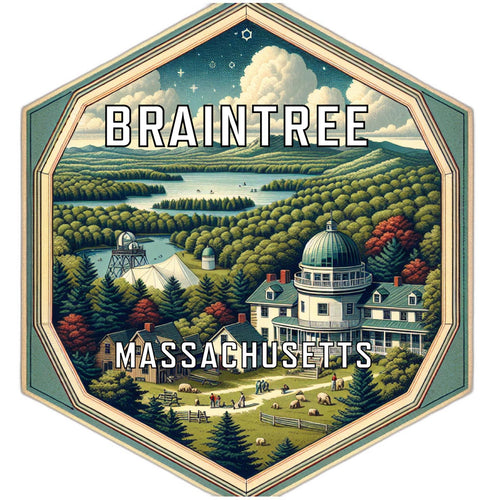 Braintree Massachusetts Travel Destination Souvenir Vinyl Decal Sticker 6-Inch
