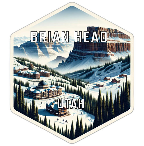 Brian Head Utah Souvenir Travel Destination Die Cut Hexagon Fridge Magnet 2-Inch