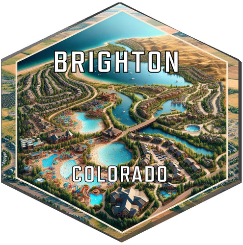 Brighton Colorado Souvenir Travel Destination Die Cut Hexagon Fridge Magnet 2-Inch