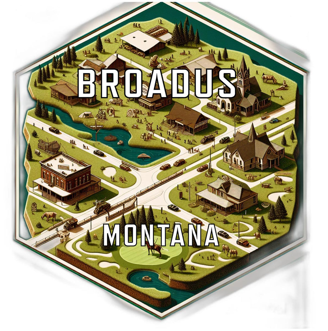 Broadus Montana Travel Destination Souvenir Vinyl Decal Sticker 2-Inch