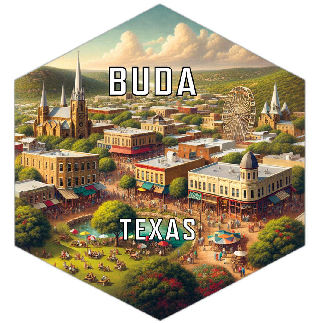 Buda Texas Travel Destination Souvenir Vinyl Decal Sticker 2-Inch