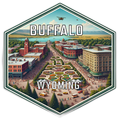 Buffalo Wyoming Travel Destination Souvenir Vinyl Decal Sticker 6-Inch