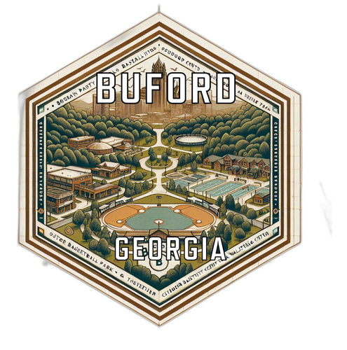 Buford Georgia Souvenir Travel Destination Die Cut Hexagon Fridge Magnet 2-Inch