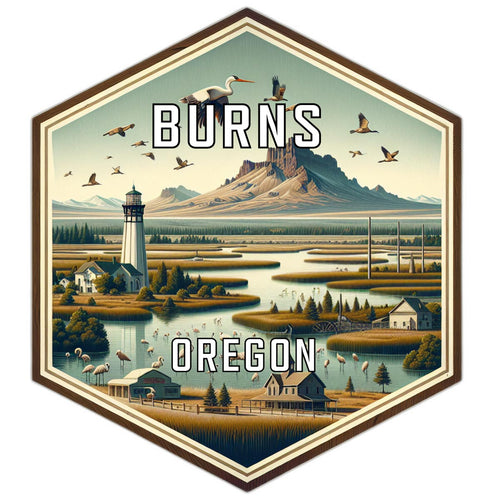 Burns Oregon Travel Destination Souvenir Vinyl Decal Sticker 4-Inch