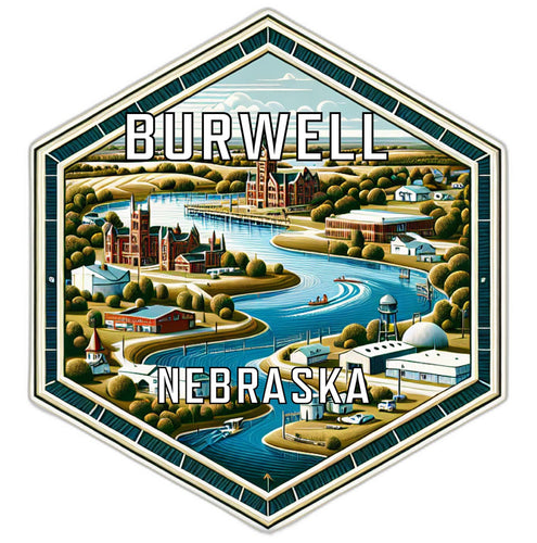Burwell Nebraska Travel Destination Souvenir Vinyl Decal Sticker 4-Inch