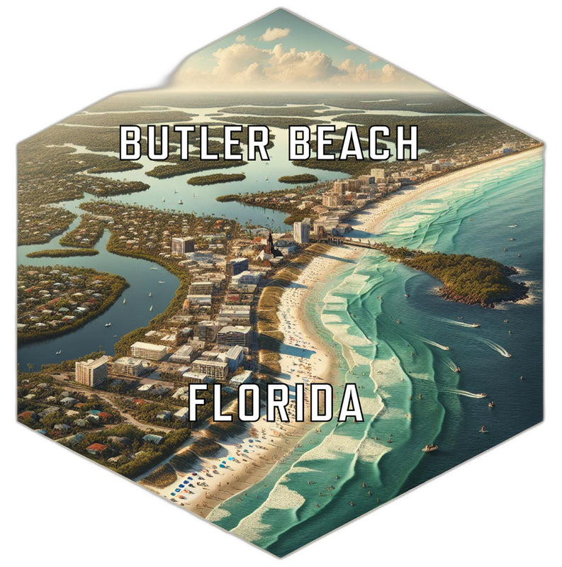 Butler Beach Florida Souvenir Travel Destination Die Cut Hexagon Fridge Magnet 2-Inch