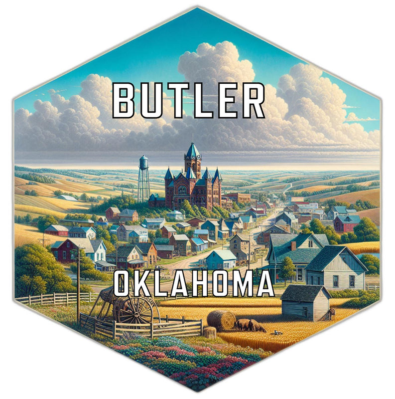 Butler Oklahoma Souvenir Travel Destination Die Cut Hexagon Fridge Magnet 2-Inch
