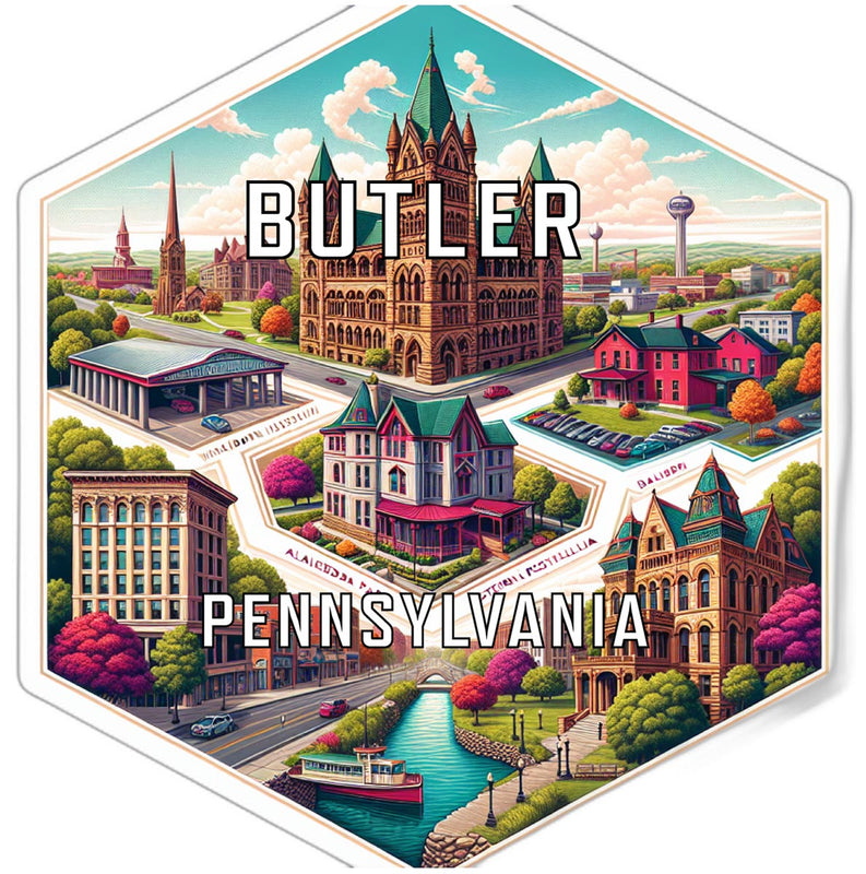 Butler Pennsylvania Travel Destination Souvenir Vinyl Decal Sticker 2-Inch
