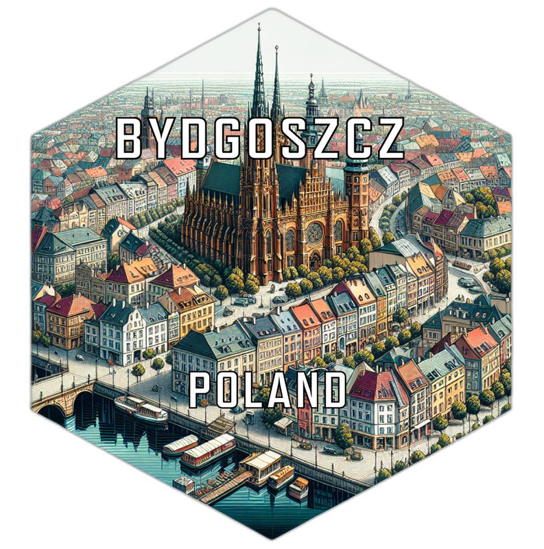Bydgoszcz Poland Souvenir Travel Destination Die Cut Hexagon Fridge Magnet 2-Inch