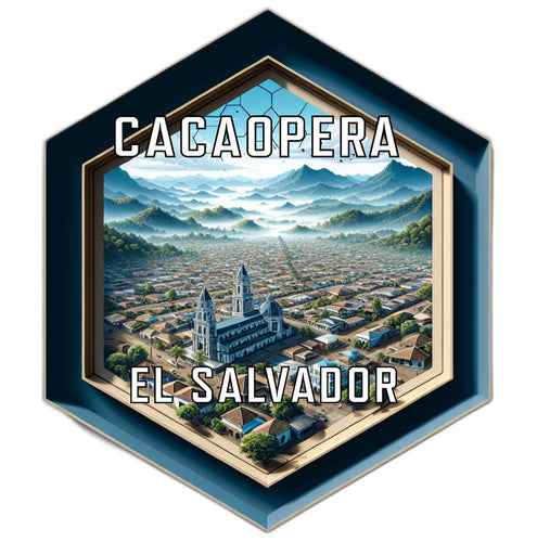 Cacaopera El Salvador Souvenir Travel Destination Die Cut Hexagon Fridge Magnet 2-Inch