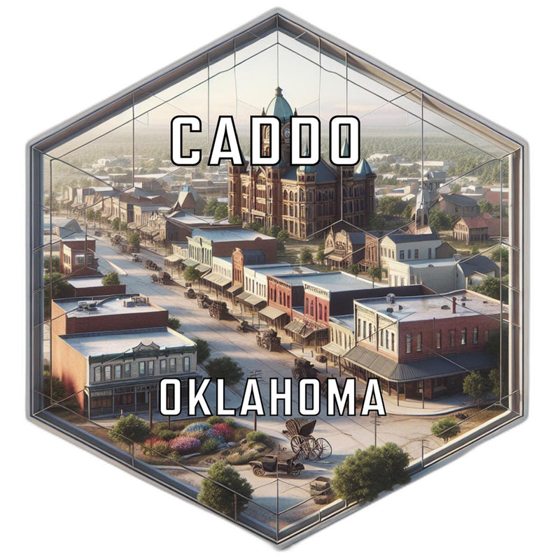 Caddo Oklahoma Souvenir Travel Destination Die Cut Hexagon Fridge Magnet 2-Inch
