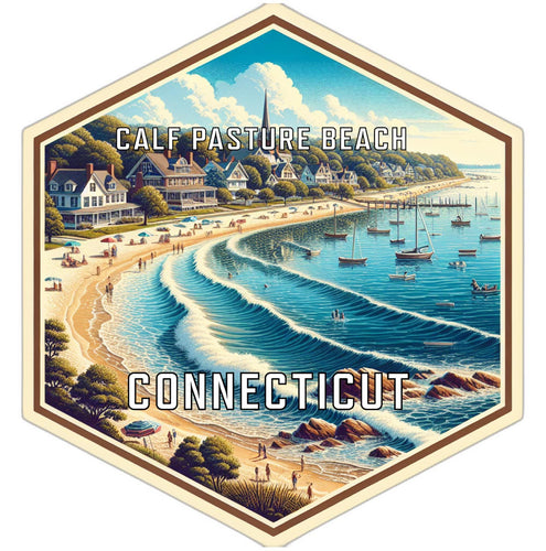 Calf Pasture Beach Connecticut Travel Destination Souvenir Vinyl Decal Sticker 6-Inch