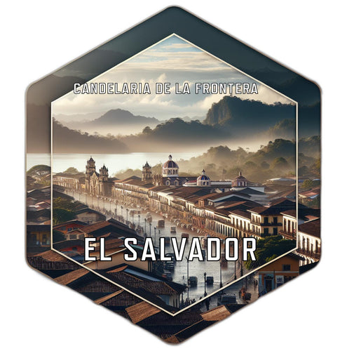 Candelaria De La Frontera El Salvador Souvenir Travel Destination Die Cut Hexagon Fridge Magnet 6-Inch