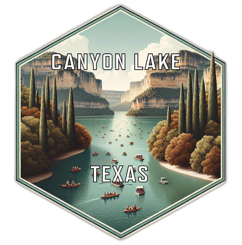 Canyon Lake Texas Souvenir Travel Destination Die Cut Hexagon Fridge Magnet 2-Inch