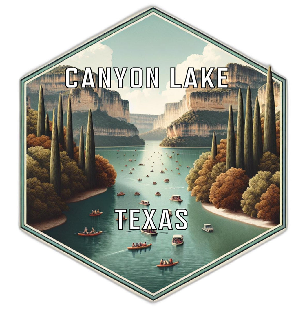 Canyon Lake Texas Souvenir Travel Destination Die Cut Hexagon Fridge Magnet 2-Inch
