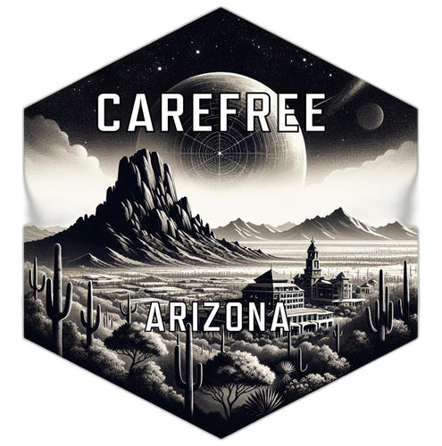 Carefree Arizona Souvenir Travel Destination Die Cut Hexagon Fridge Magnet 2-Inch