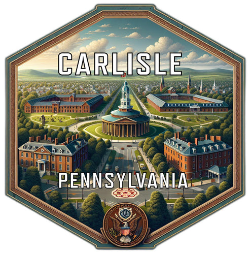 Carlisle Pennsylvania Souvenir Travel Destination Die Cut Hexagon Fridge Magnet 2-Inch