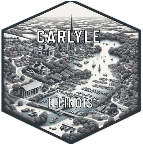 Carlyle Illinois Souvenir Travel Destination Die Cut Hexagon Fridge Magnet 2-Inch
