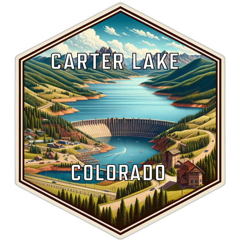 Carter Lake Colorado Souvenir Travel Destination Die Cut Hexagon Fridge Magnet 2-Inch
