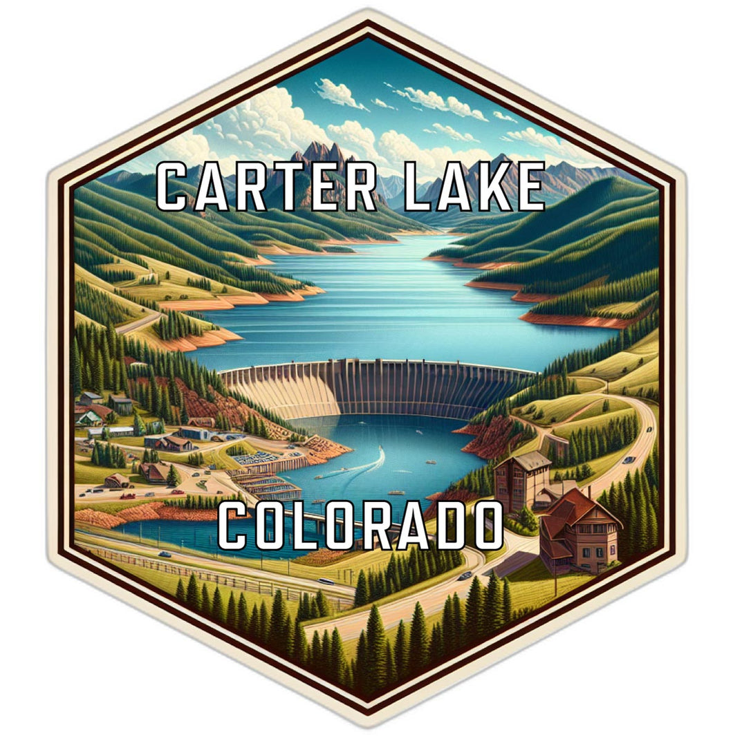 Carter Lake Colorado Souvenir Travel Destination Die Cut Hexagon Fridge Magnet 2-Inch