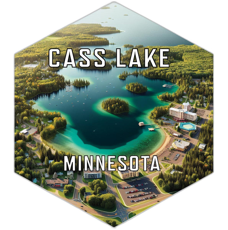 Cass Lake Minnesota Souvenir Travel Destination Die Cut Hexagon Fridge Magnet 2-Inch